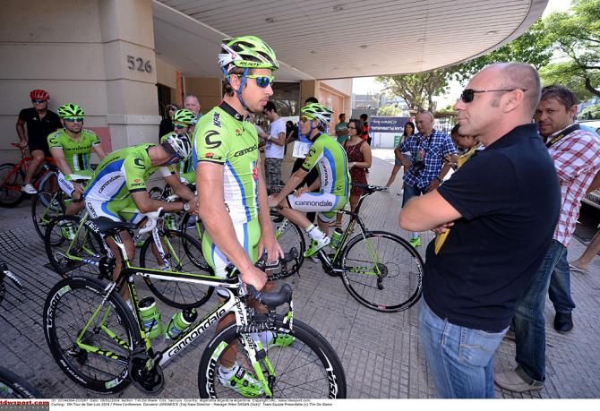 Race director Giovanni Lombardi and Peter Sagan