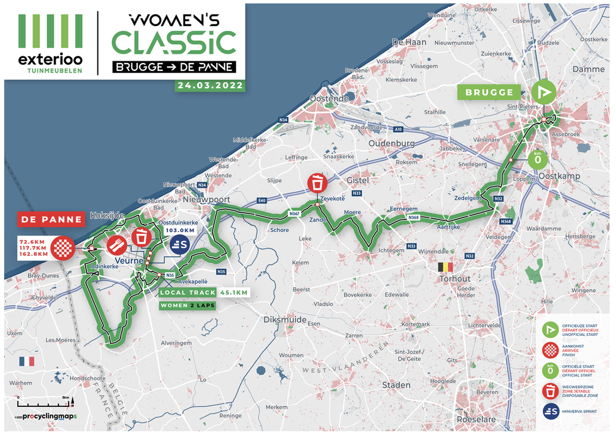 Classic Brugge-De Panne 2022 - map