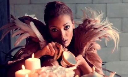 Kanye West's video 'Runaway' features model Selita Ebanks, as a phoenix, dressed in "feather lingerie."