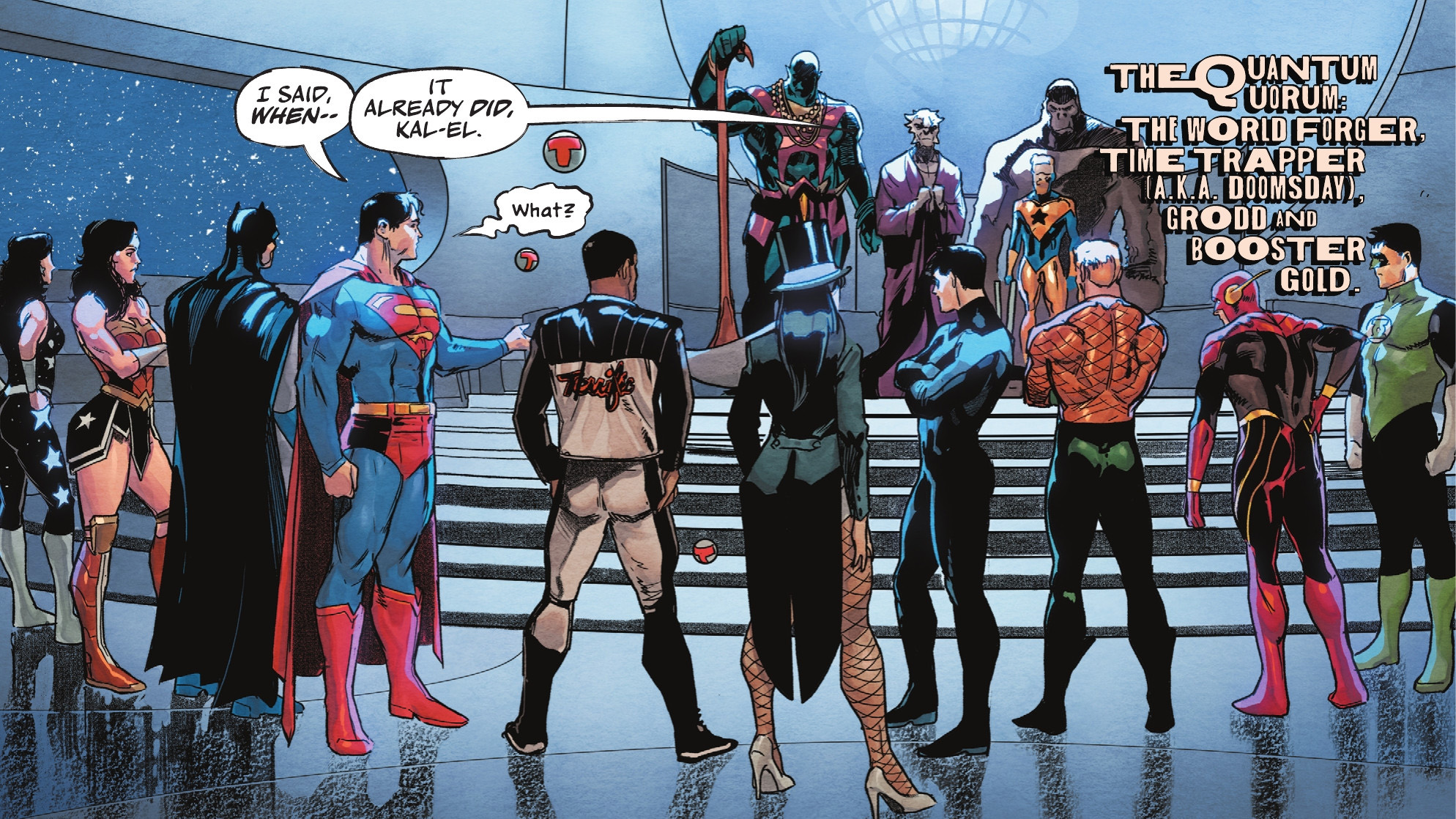 Heroes unite in a panel from DC K.O. #1.