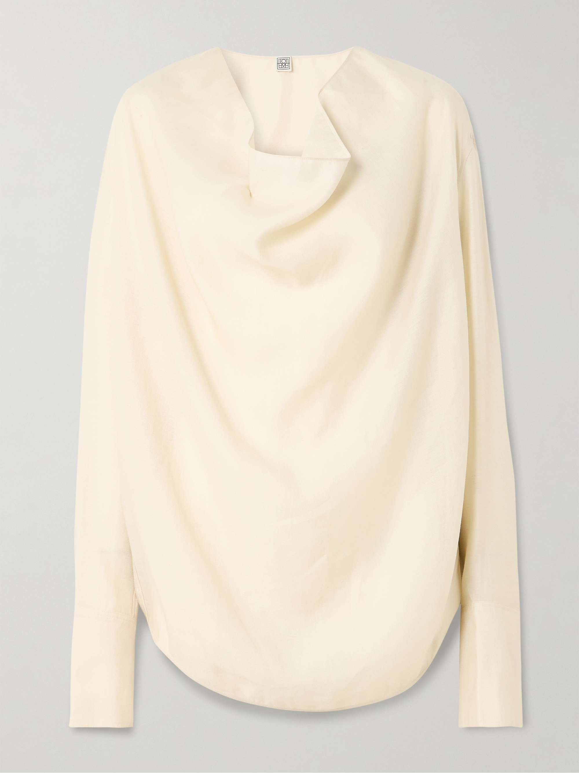 Draped Lyocell-Blend Blouse