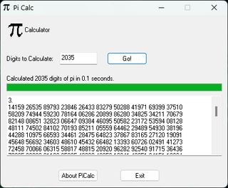 Pi Calculation on modern laptop