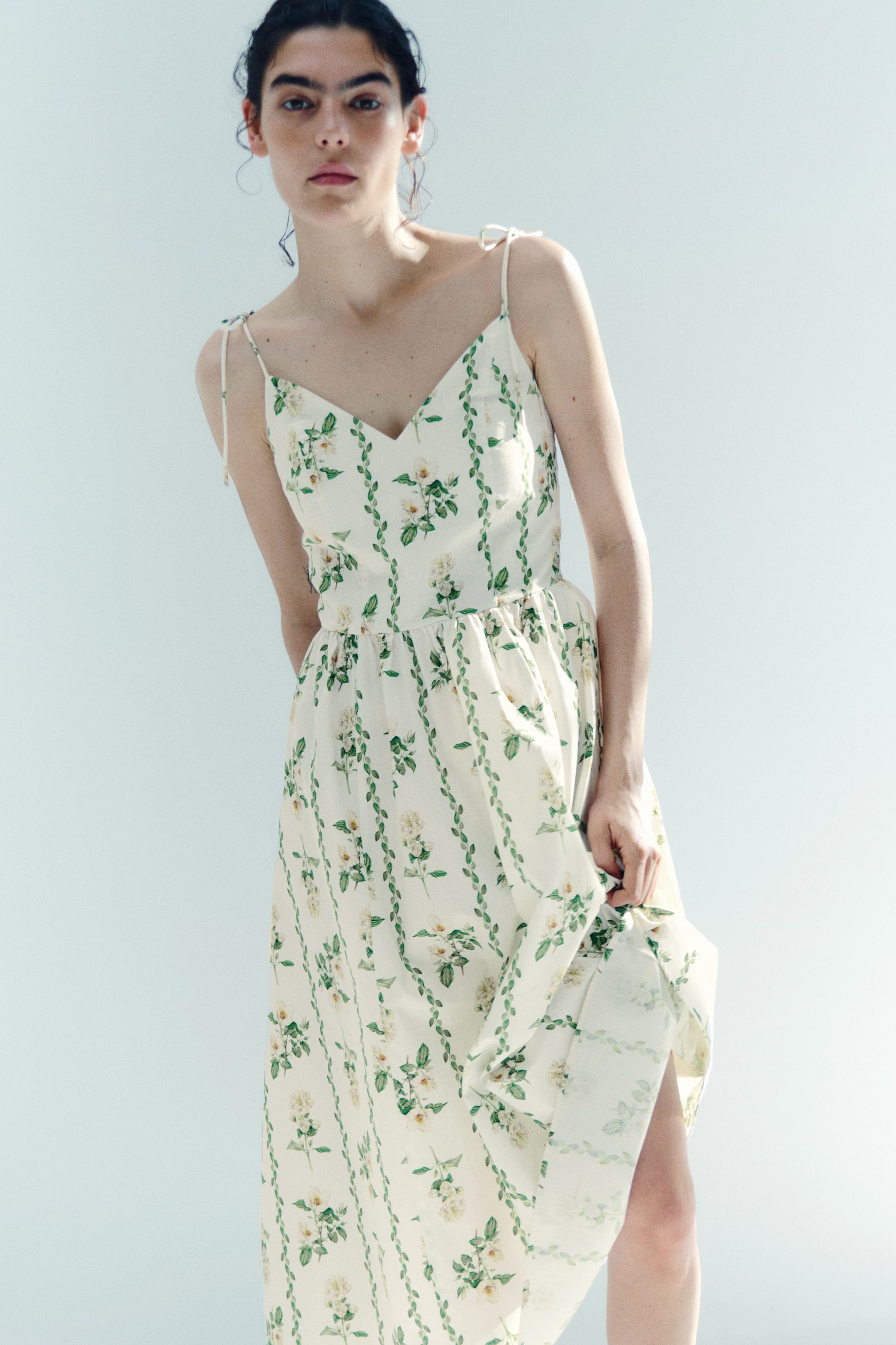 Flared-Skirt Strappy Dress