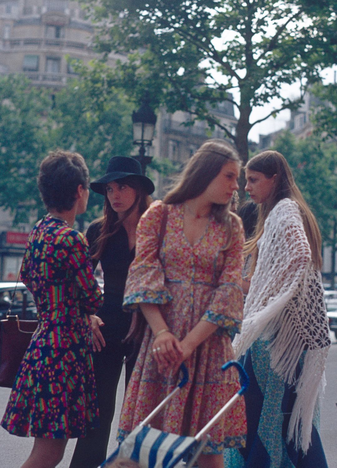 Young Parisian women on the Champ Elyseé