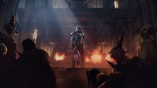 Darktide Arbites build - Arbites facing poxwalkers