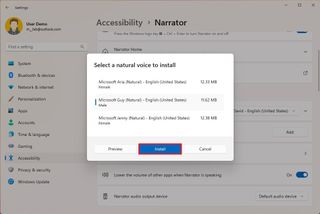 Windows 11 install natural voices for Narrator