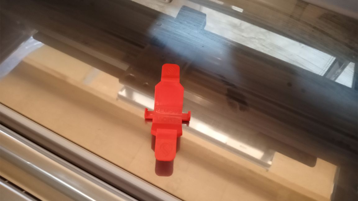 Glowforge Pro review reveals how the laser cutter comes with orange tags to keep it safe