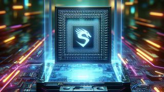 An AI render of a Snapdragon X chip