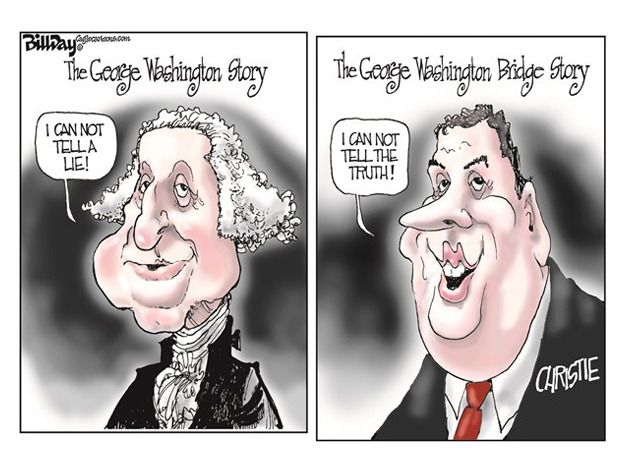 Political cartoon Chris Christie bridge scandal