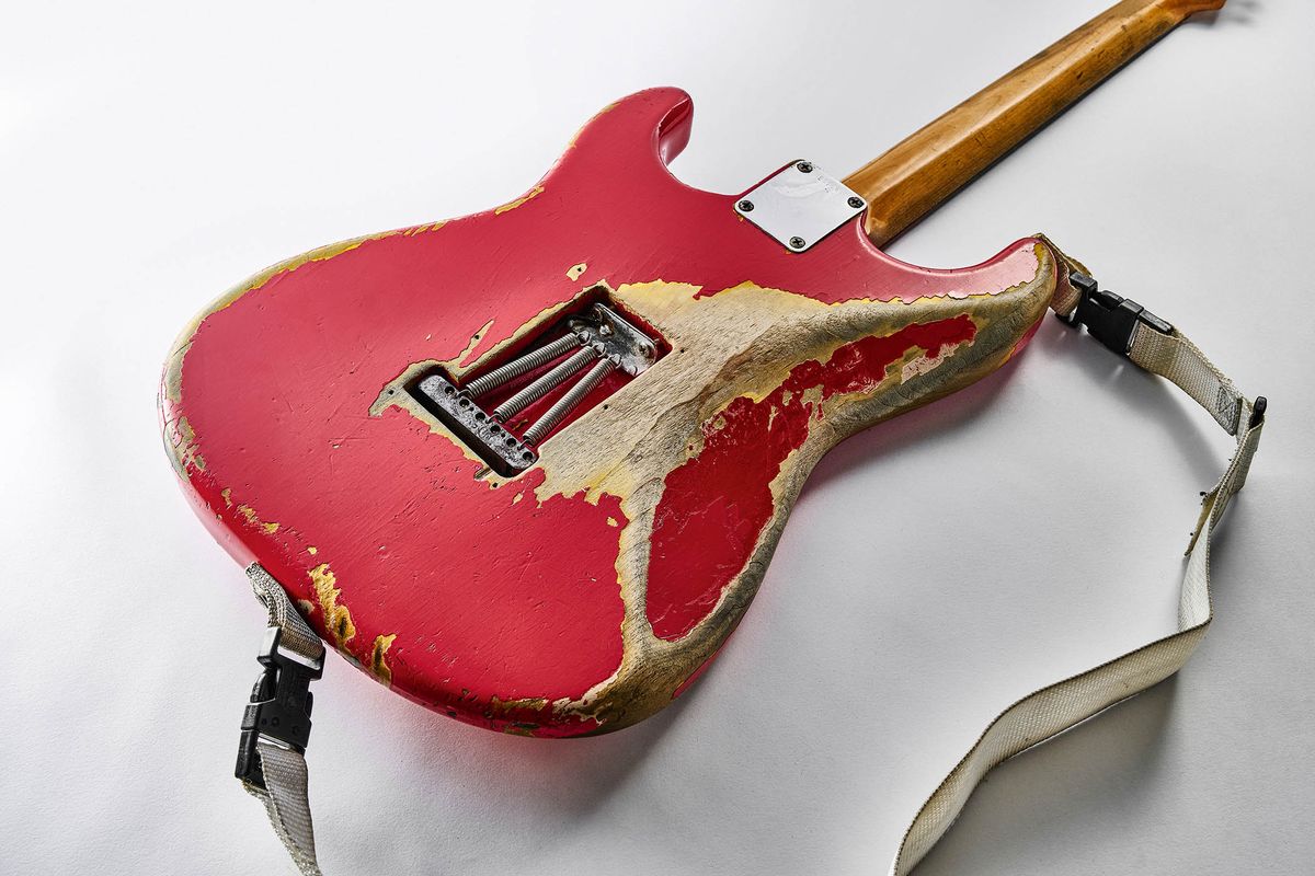 Gary Moore's 1960 Fender Stratocaster: the iconic, battle-scarred red Strat is up for auction at Bonham's