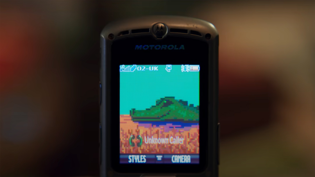 A screenshot of Marc Spector's flip phone in Moon Knight on Disney Plus