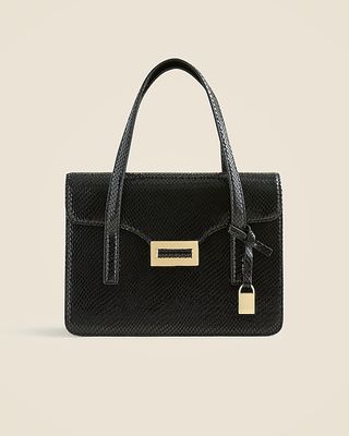 Edie Accordion Bag in Snake-Embossed Italian Leather