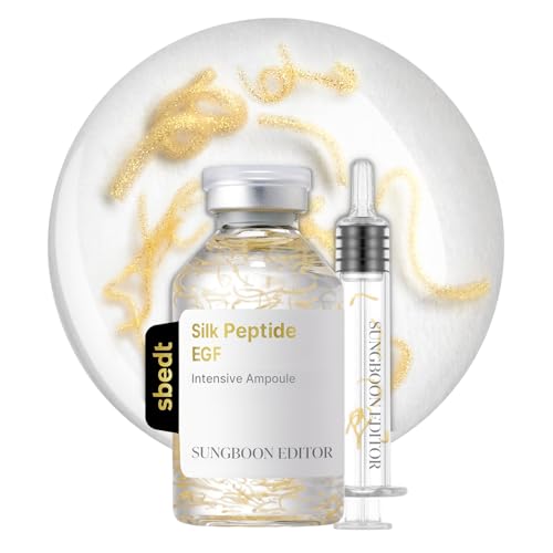 Sungboon Editor Glow Intensive Deep Collagen Silk Peptide Egf Ampoule, Copper Peptides Serum for Face With Multi Peptides, Hydrating Korean Skincare Facial Serum for Smooth-Looking Skin, 1.35 Fl Oz