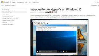 Website screenshot for Microsoft Hyper-V