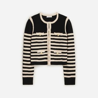 J.Crew Odette sweater lady jacket in striped bouclé