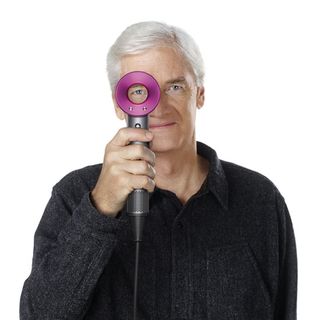 James Dyson with hair dryer