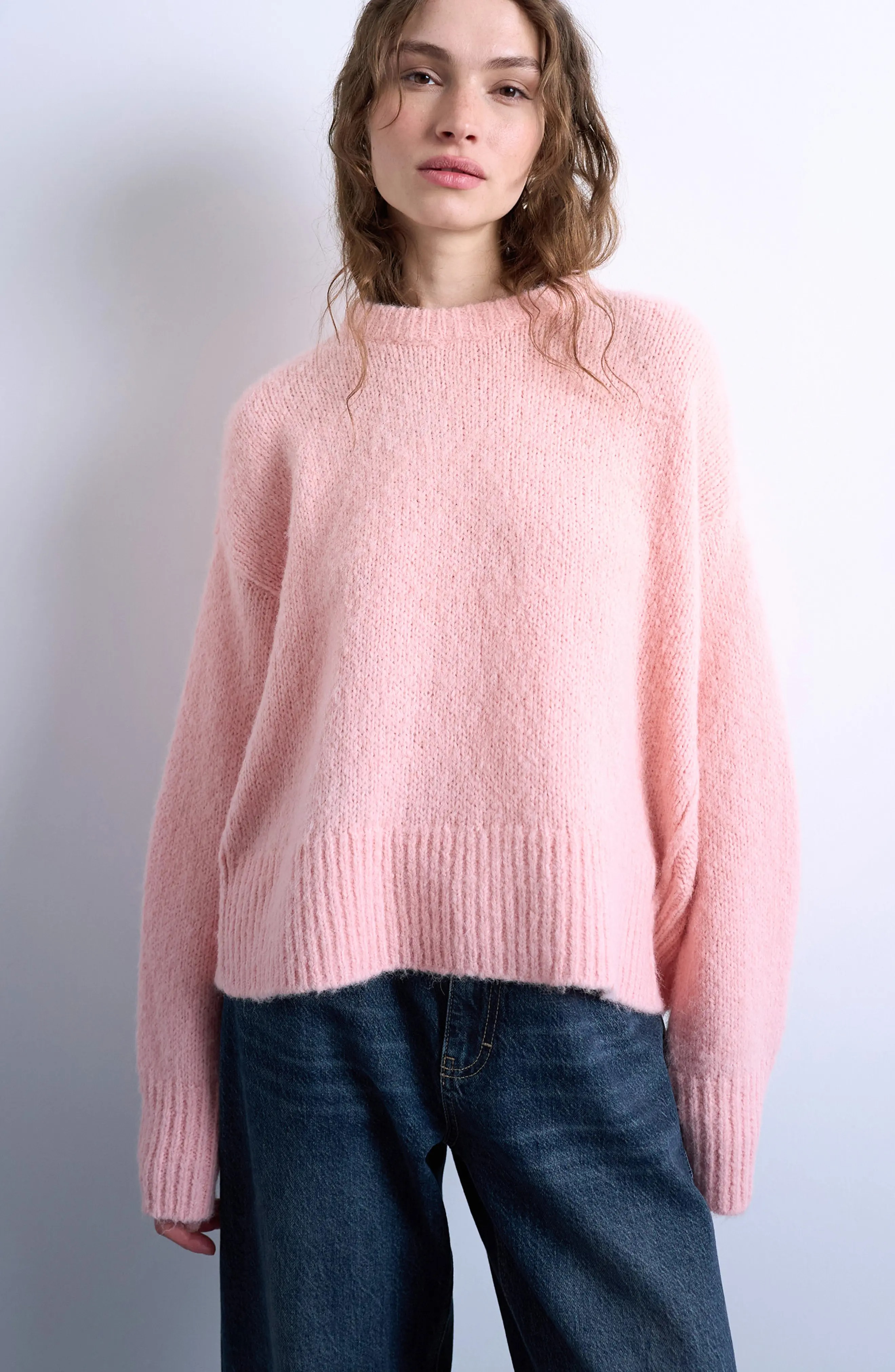 Topshop, Fluffy Crewneck Sweater