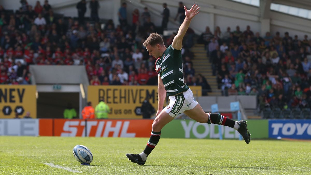 Leicester Tigers&#039; George Ford converts his sides second try