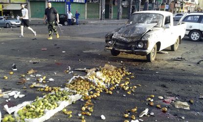 The aftermath of a suicide attack in Syria.