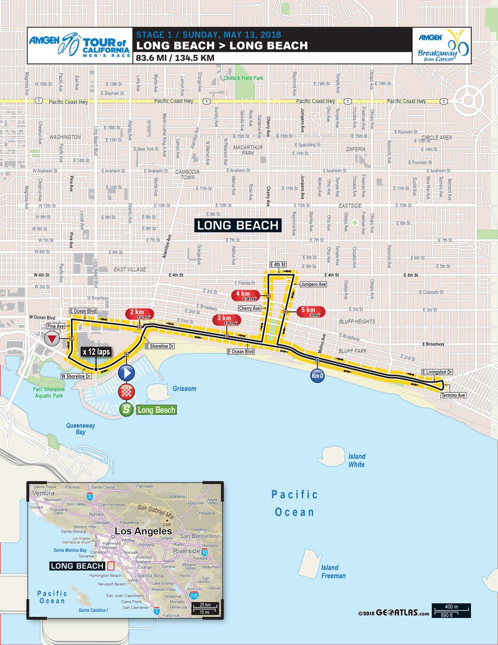Stage 1 of the 2018 Tour of California in Long Beach