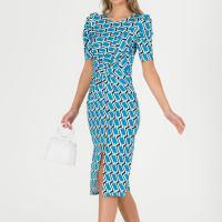 Jolie Moi Arica Jersey Puff Sleeve Bodycon Midi Dress, £59 | Debenhams