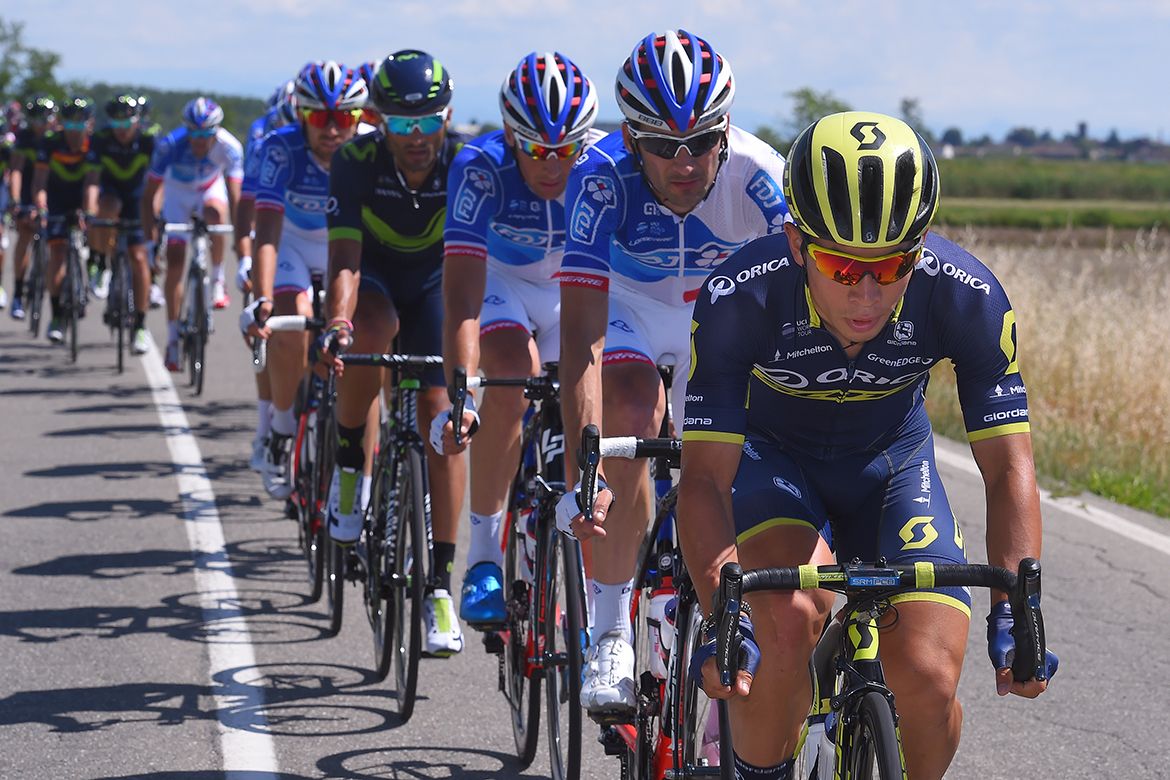 Orica-Scott, FDJ and Movistar sharing pacing duties on the Giro d'Italia's 14th stage