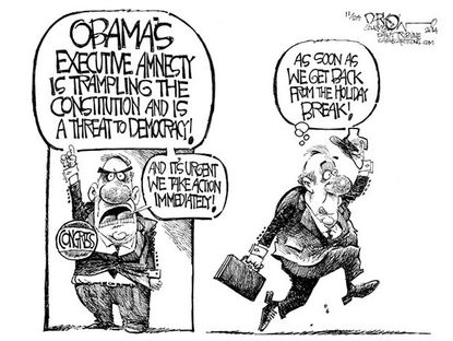 Political cartoon Congress Obama executive orders