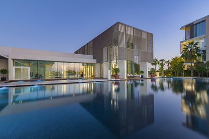 Oberoi Beach Resort, Al-Zorah by Piero Lissoni at night