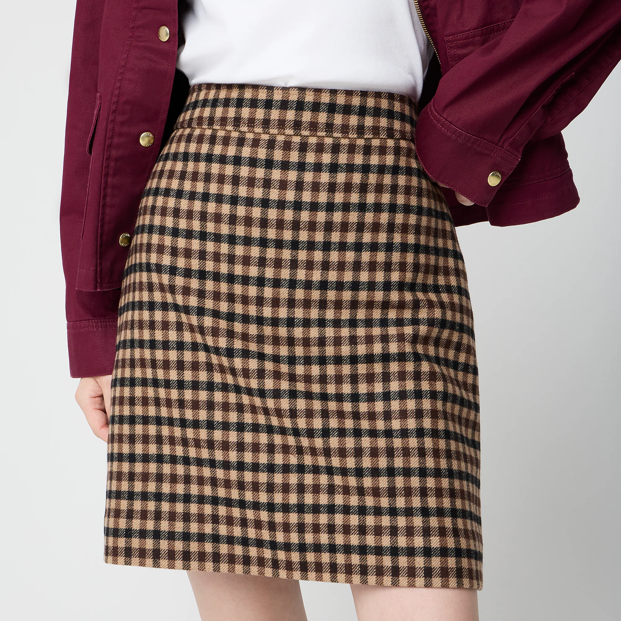 J.Crew Factory Wool-Blend A-Line Mini Skirt