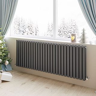 Horizontal Radiator Oval Column Designer Central Heating Rad 600x1593mm Double Anthracite