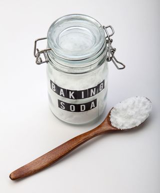 baking soda in a clear jar