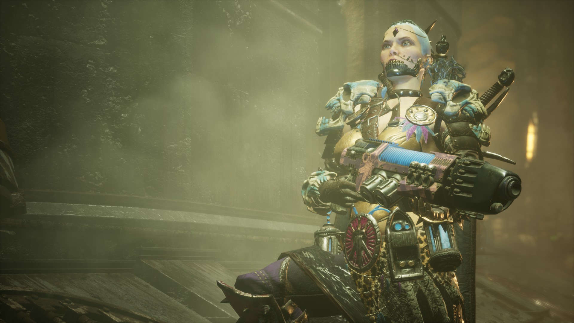 A ganger wields a plasma gun