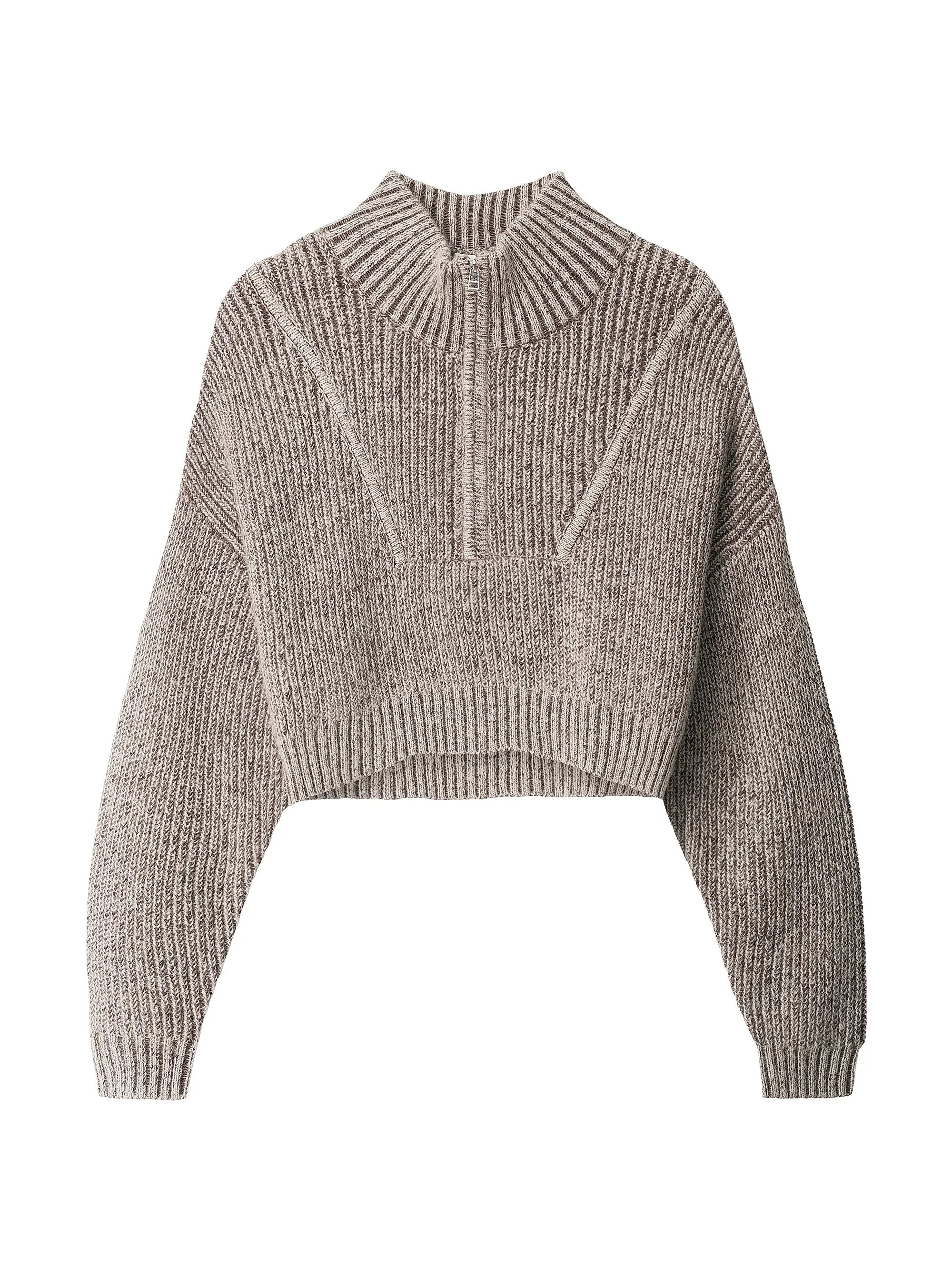 Hampton Half-Zip Crop Sweater