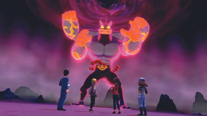 A Gigantamax Machamp appears - from Pokemon Sword and Shield's entry in The Story of Pokemon bookazine