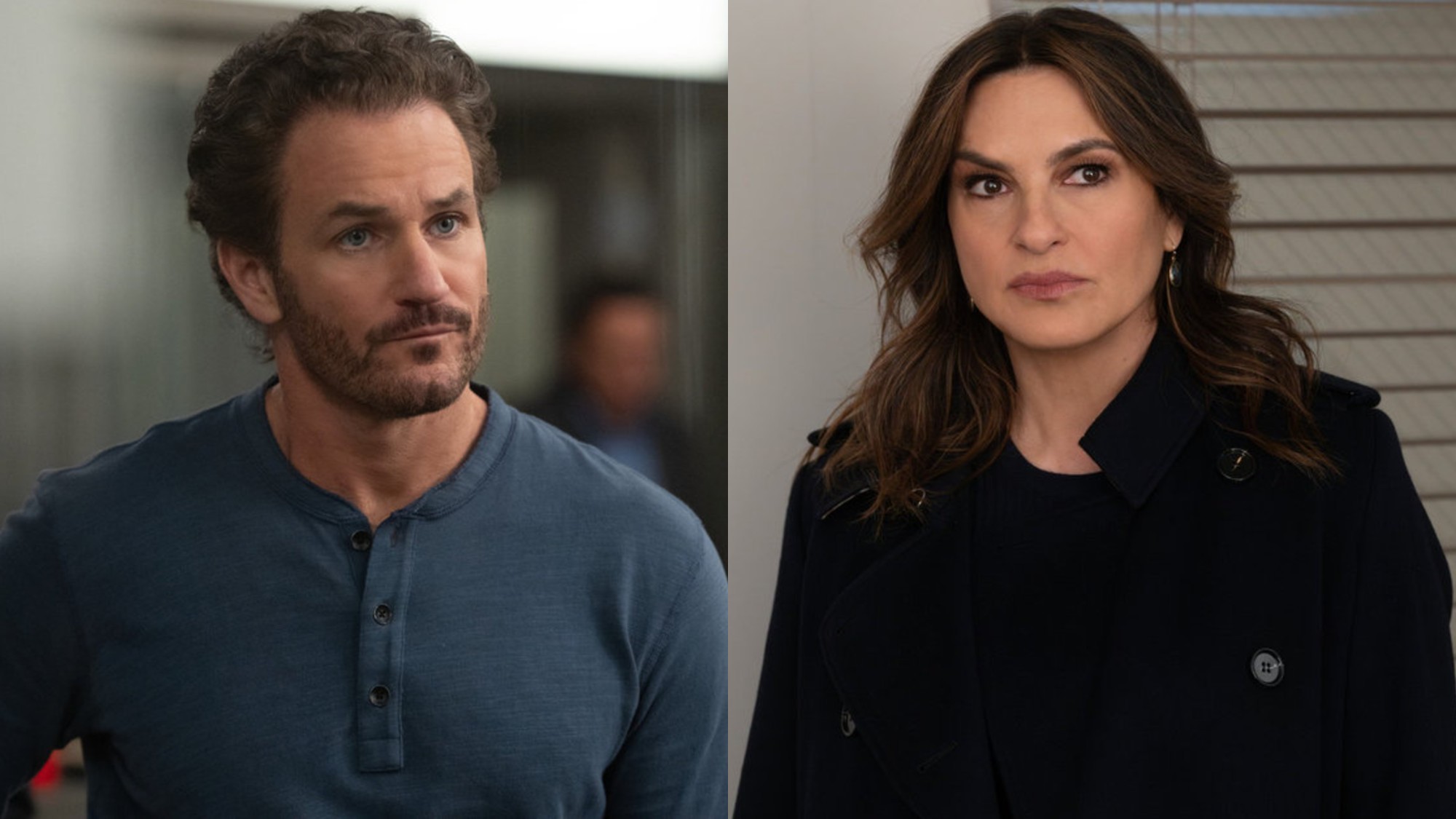 From L to R: Kevin Kane as Terry Bruno and Mariska Hargitay as Olivia Benson on Law &amp; Order: SVU.
