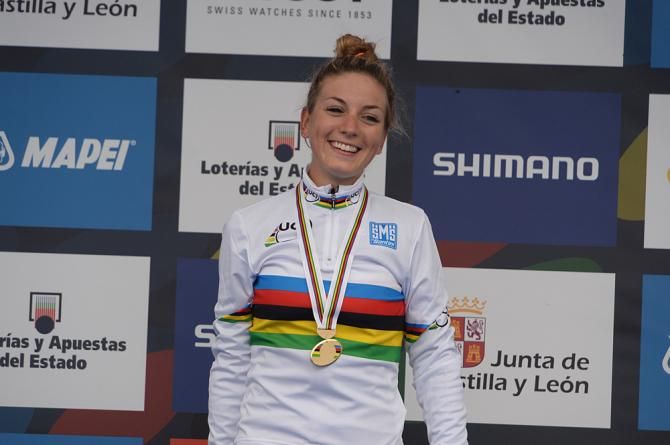 Pauline Ferrand-Prevot (France) on the podium