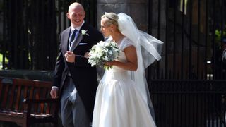 Zara Phillips and Mike Tindall after their wedding at Canongate Kirk
