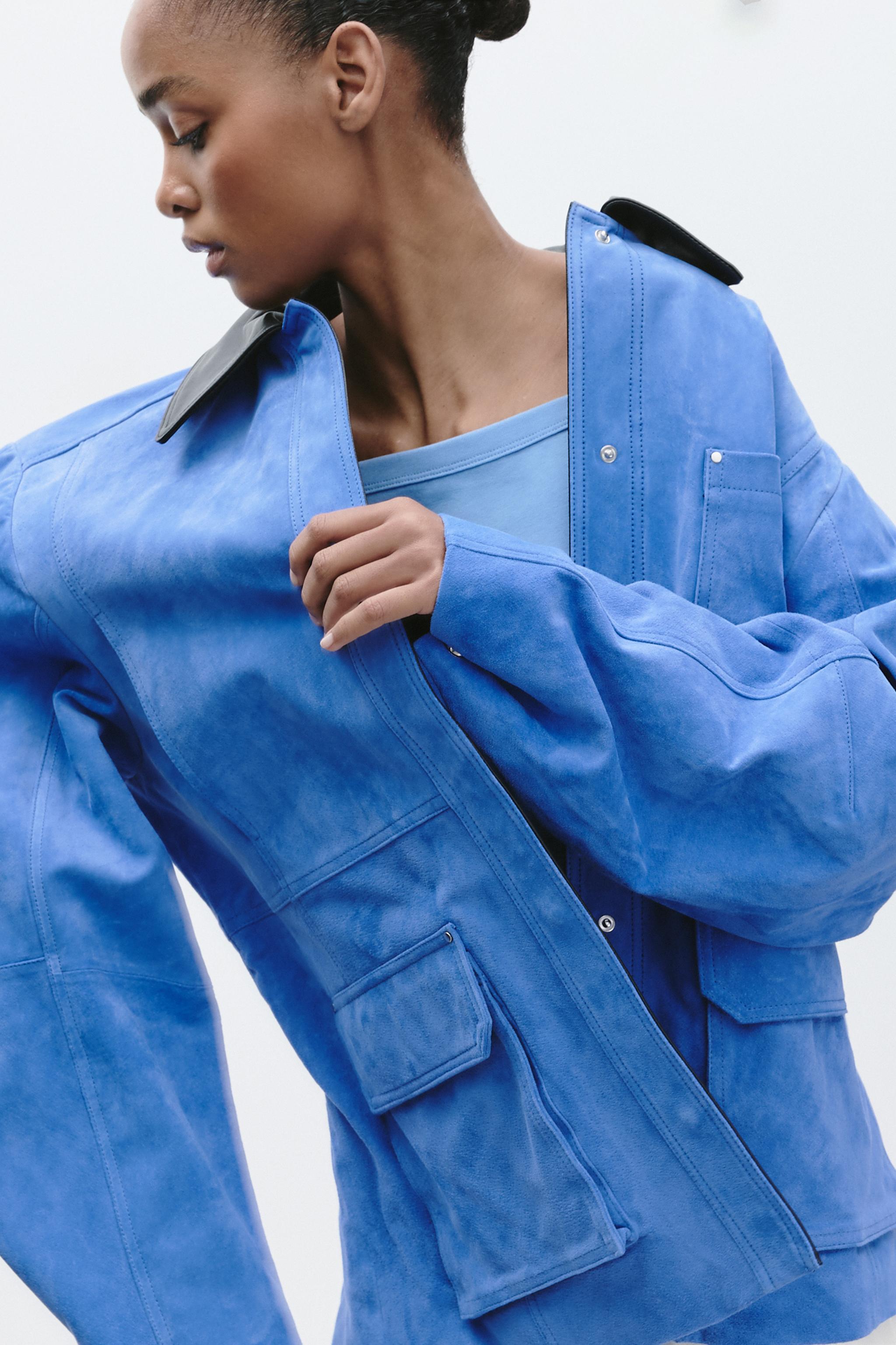 Oversized Suede Combination Jacket