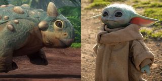 Jurassic World: Camp Cretaceous Bumpy in mid leap versus Baby Yoda