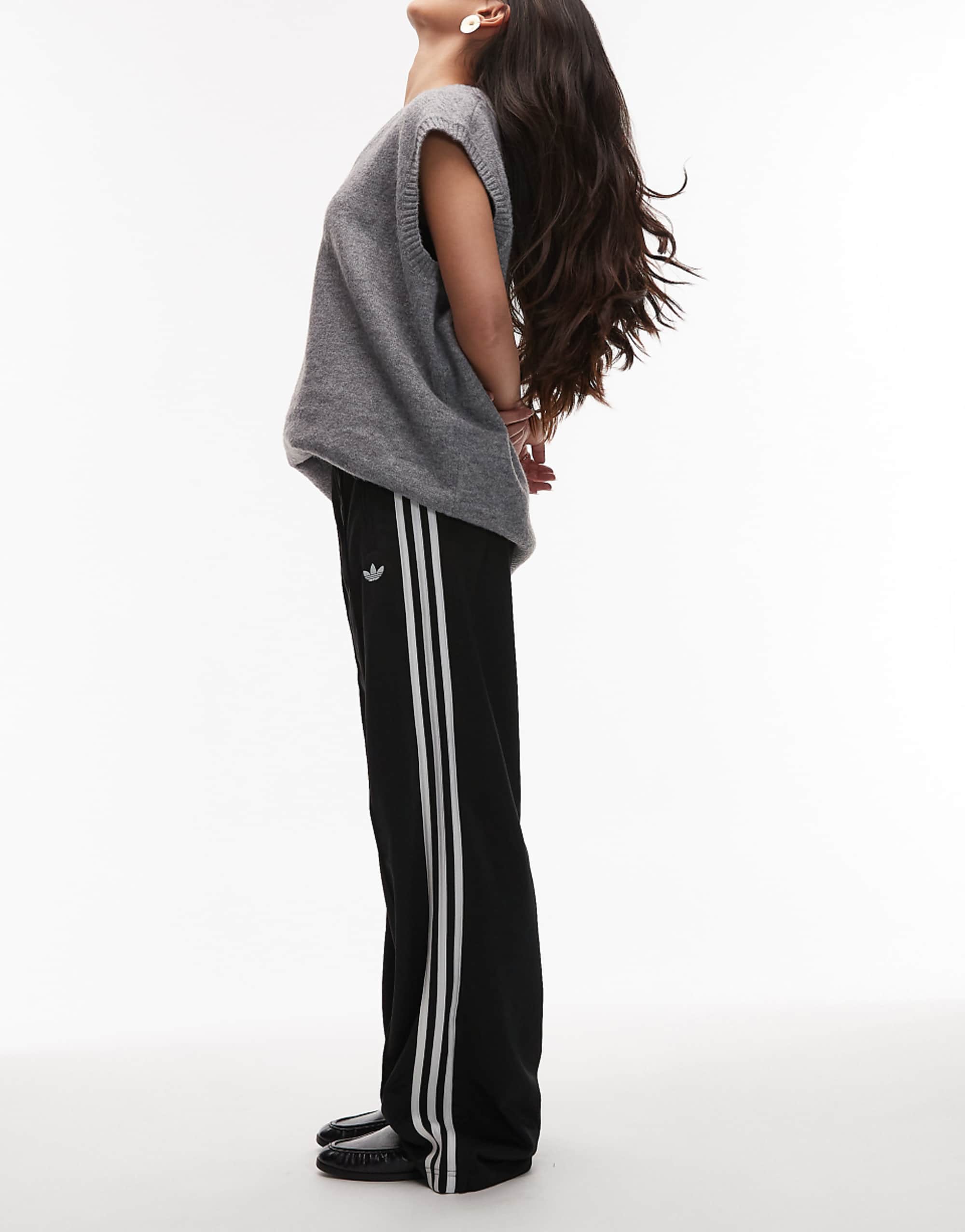 Adidas Originals Firebird Loose Track Pants in Black and White