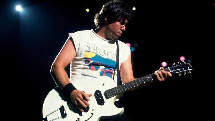 George Thorogood performs onstage at the Marcus Ampitheater, Milwaukee, Wisconsin, July 1, 1988