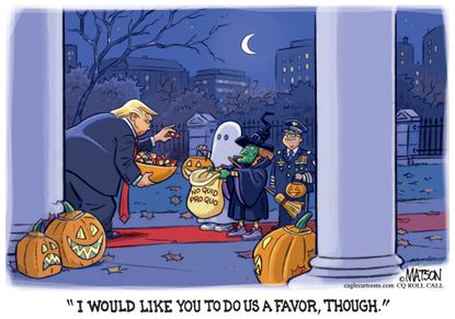 Political Cartoon U.S. Trick Or Trump No Quid Pro Quo