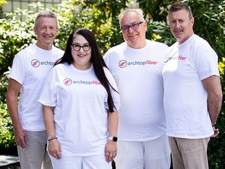 Archtop Fiber executives, L to R: Jeff DeMond, chairman & CEO; Diane Quennoz, chief customer officer; Shawn Beqaj, chief development officer; Lenny Higgins, president & COO