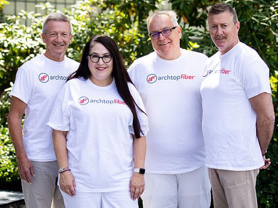 Archtop Fiber executives, L to R: Jeff DeMond, chairman &amp; CEO; Diane Quennoz, chief customer officer; Shawn Beqaj, chief development officer; Lenny Higgins, president &amp; COO