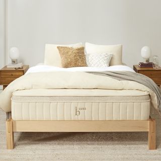 Birch Luxe Natural Mattress in a bedroom.