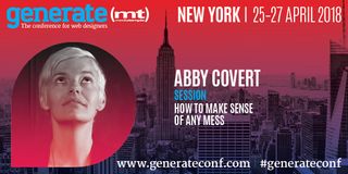 Generate New York event graphic with Abby Covert headshot