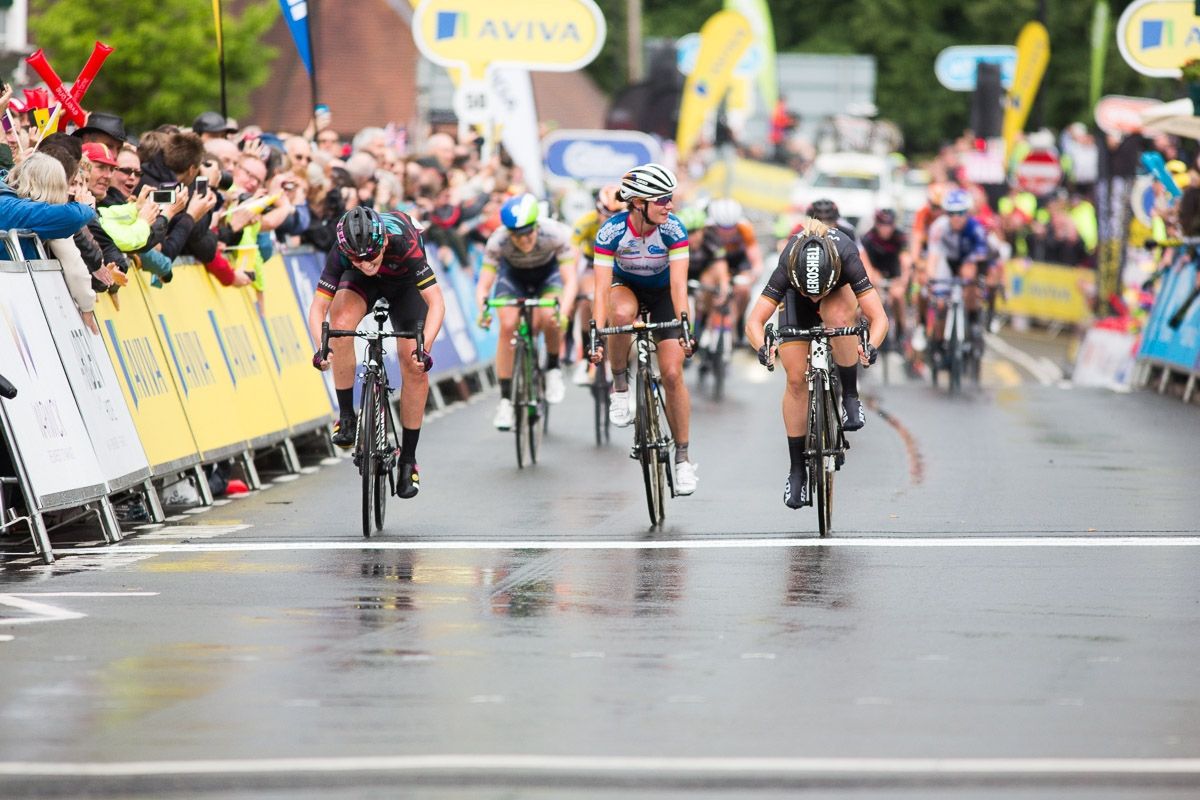 Amy Pieters claims the win on stage 2 of the Aviva Women's Tour
