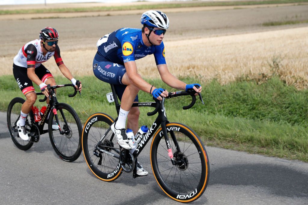 CHELM POLAND AUGUST 09 Ian Garrison of The United States and Team Deceuninck QuickStep during the 78th Tour de Pologne 2021 Stage 1 a 216km stage from Lublin to Chem 212m TourdePologne TDP2021 UCIWT on August 09 2021 in Chelm Poland Photo by Bas CzerwinskiGetty Images