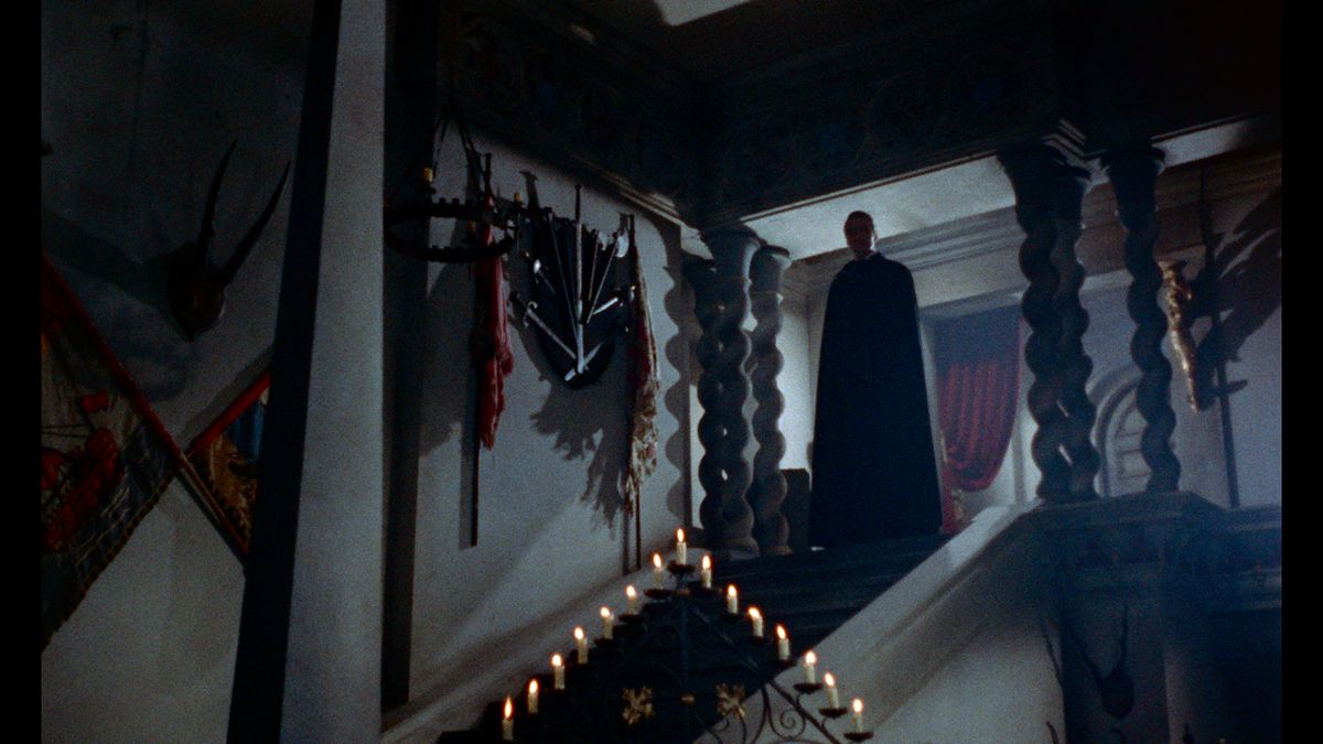 A still showing Christopher Lee in the 2026 4K restoration of Dracula by Hammer Films