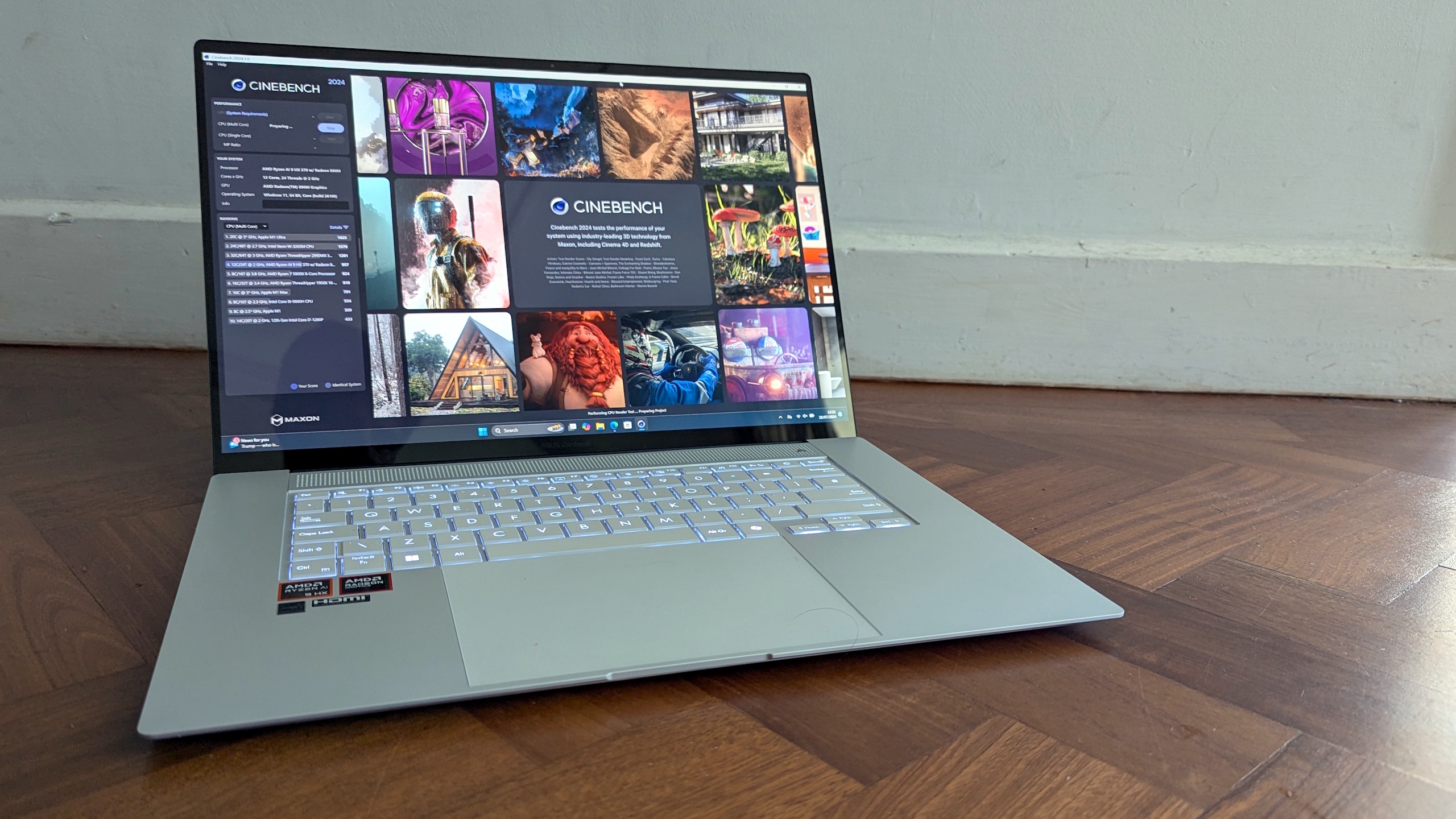 The Asus Zenbook S16 on a desk